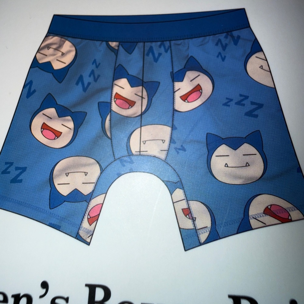 Pokemon Snorlax Boxer Briefs Men M NEW Blue Lyocell
